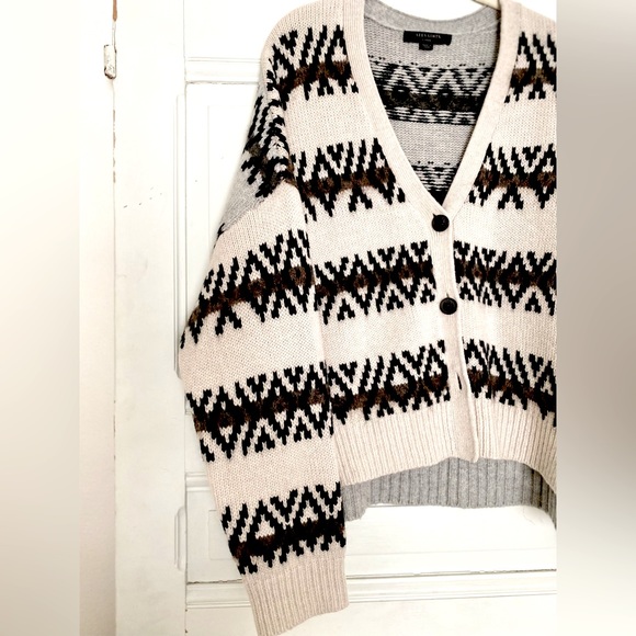 All Saints great oversize patterned wool cardigan, NWOT - Picture 1 of 4